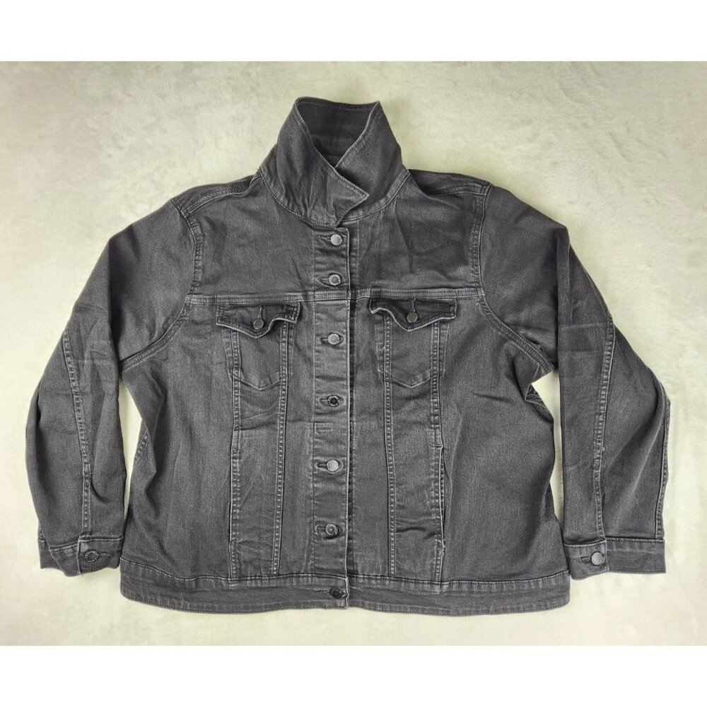 Levi's Women's Original Trucker Jacket Black Stretchy Size‎ 2X/2TG/2EG